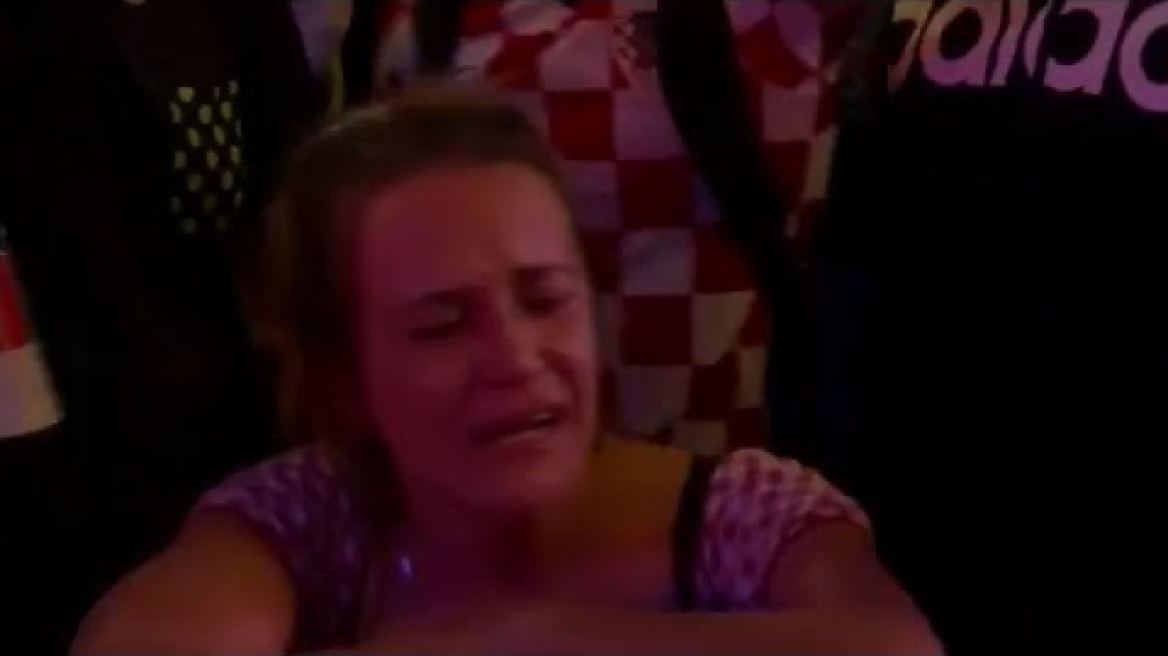 Fans in Zagreb, Croatia watch final minutes of World Cup semifinal match vs. England