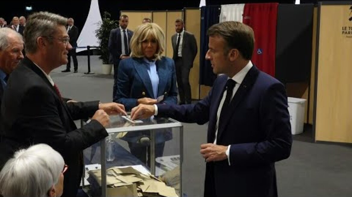European elections: French President Macron votes in Le Touquet | AFP