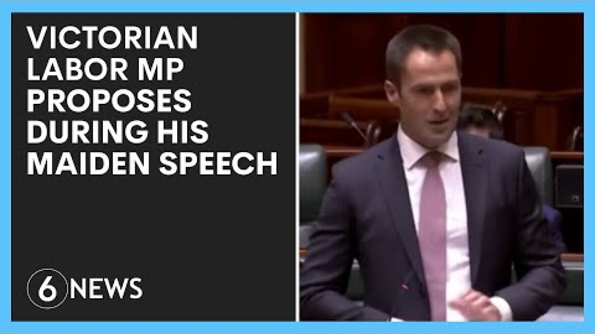 Victorian MP proposes during maiden speech to parliament - but can't bring a ring out | 6 News