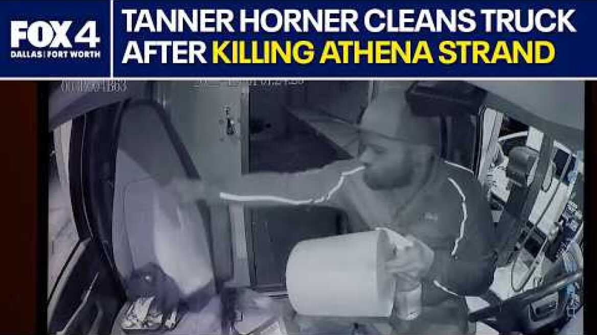 Trial Video: Tanner Horner cleaning FedEx truck after killing Athena Strand