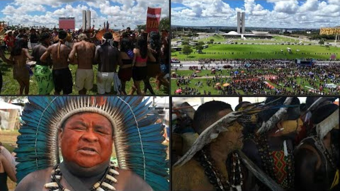 Indígenas reclaman mayor protección de sus tierras en marcha en Brasilia | AFP