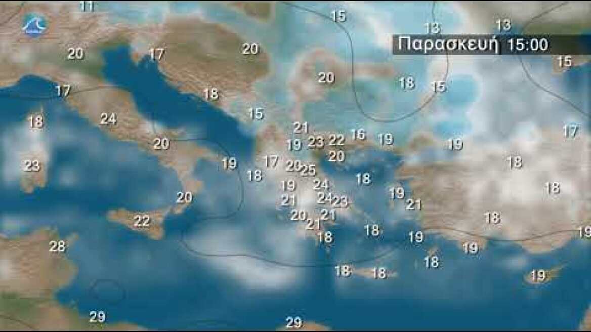 Η εβδομαδιαία πρόγνωση καιρού σε ένα λεπτό  από 9 ΜΑΙΟΥ 2019
