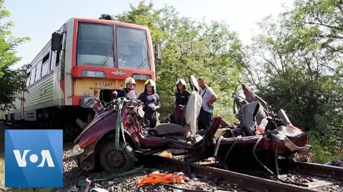 Emergency Crews Work at Site of Hungary Train Crash