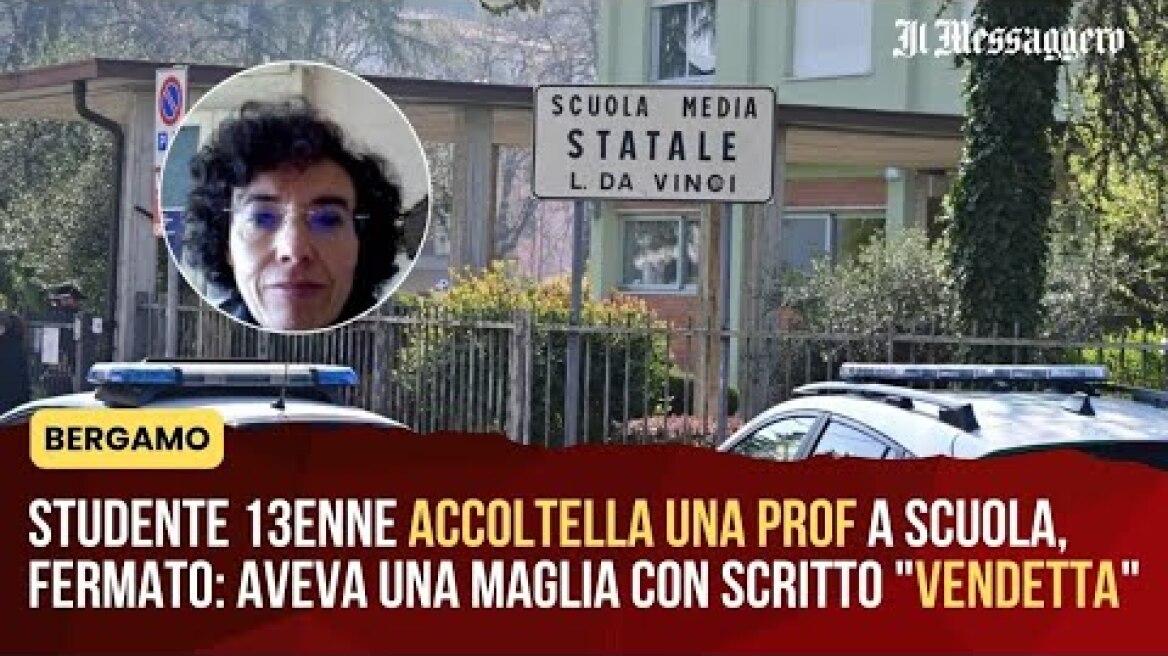 Studente 13enne accoltella una prof a scuola, fermato: aveva una maglia con scritto "Vendetta"