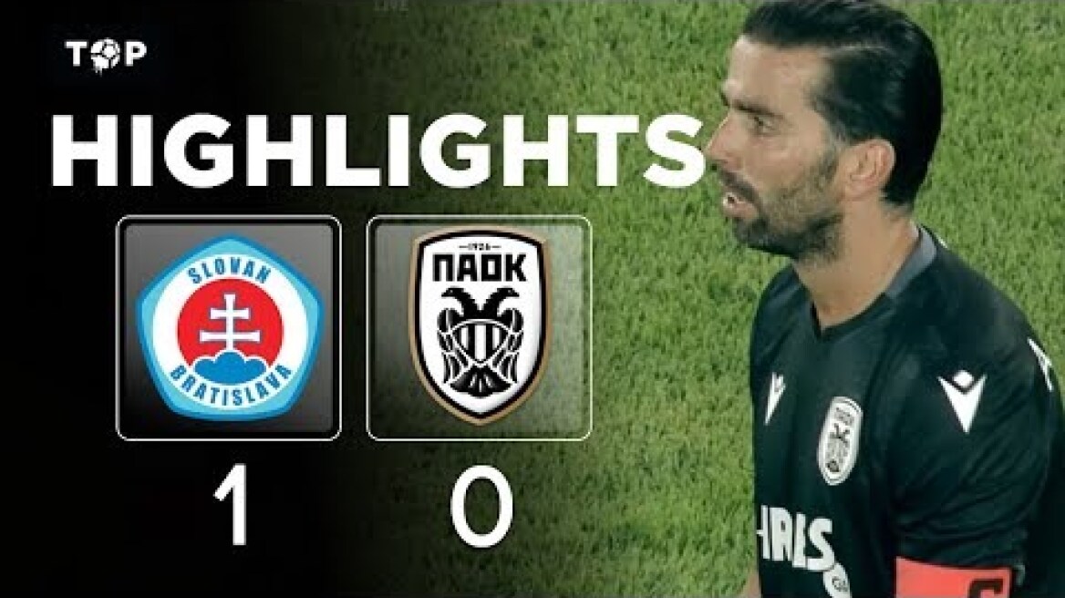 Slovan vs PAOK (ΠΑΟΚ) 1-0 ( Highlights) Europa League -Qualification