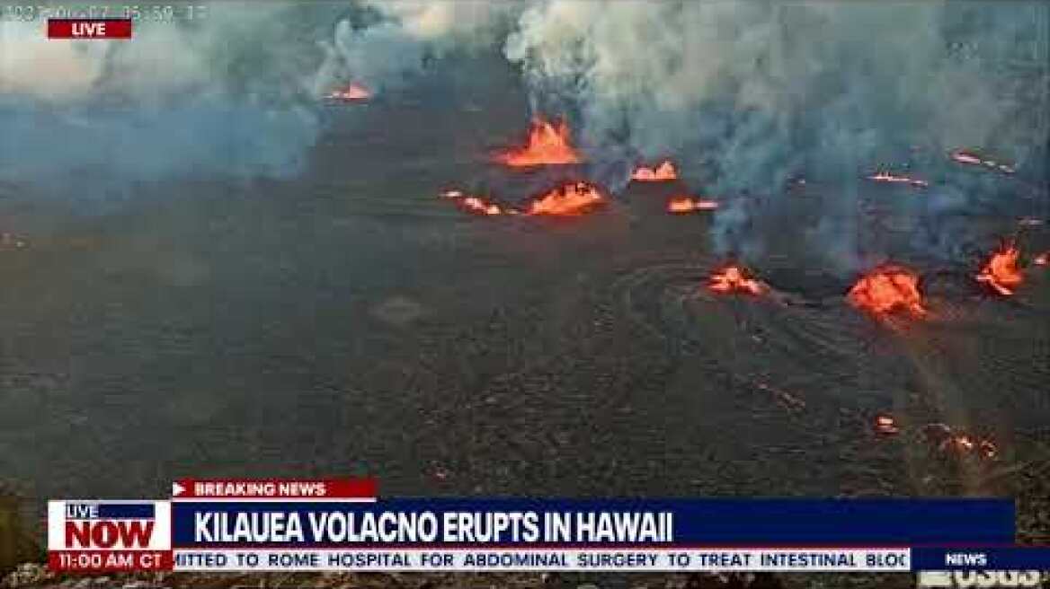 Kilauea volcano erupts in Hawaii spewing lava flows during red alert | LiveNOW from FOX