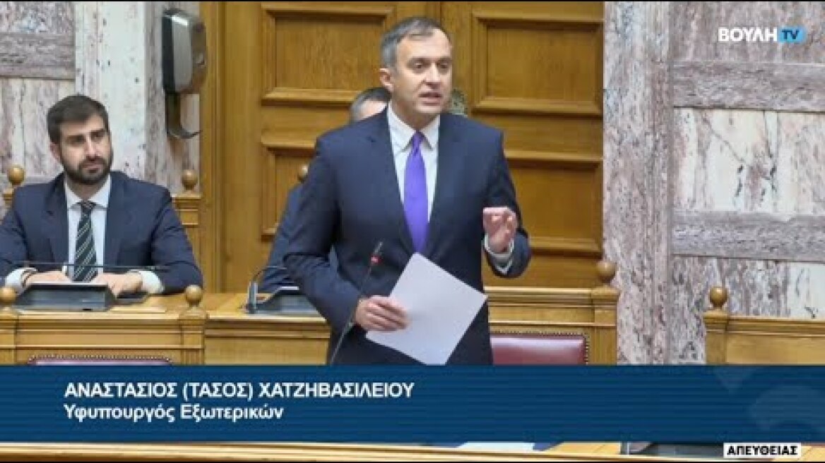 YFPEX Tasos Hatzivasiliou: Excerpt answers to timely questions in Parliament