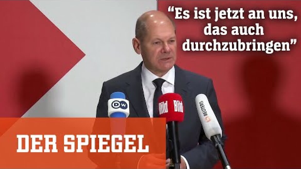 Statement von Olaf Scholz: »Es ist jetzt an uns, das auch durchzubringen« | DER SPIEGEL