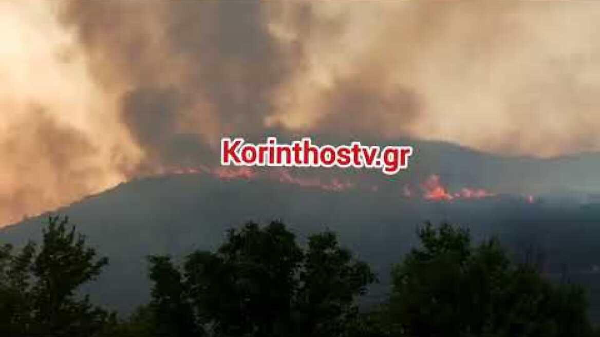 Ανεξέλεγκτη η φωτιά στην Ορεινή Κορινθία