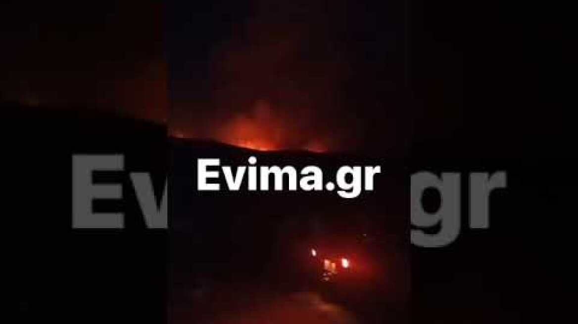 Ολονύχτια μάχη με τις φλόγες στην Εύβοια