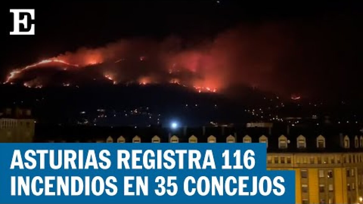Más de un centenar de incendios activos en 35 concejos de Asturias