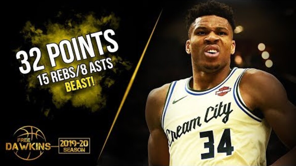 Giannis Antetokounmpo Full Highlights 2019.12.09 vs Magic - 32 Pts, 15 rebs, 8 Asts!