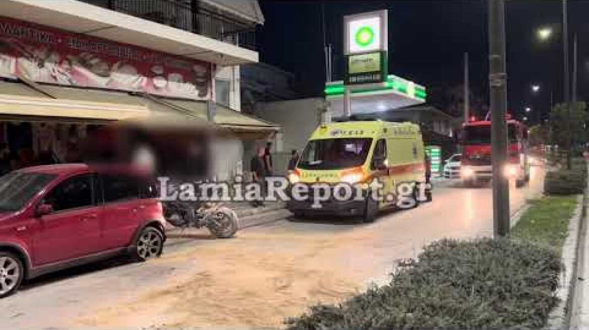 LamiaReport.gr: Μηχανή άρπαξε φωτιά μετά από τροχαίο στη Λαμία 