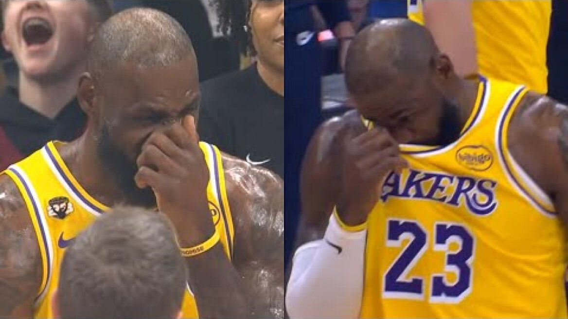 LeBron James crying after tribute video in return to Cleveland 🥺