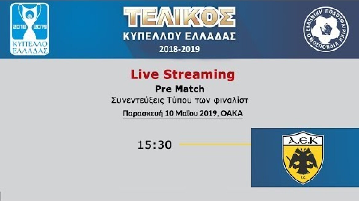 Συνέντευξη Τύπου ΑΕΚ | Pre Match | Τελικός Κυπέλλου 2019 | ΠΑΟΚ-ΑΕΚ