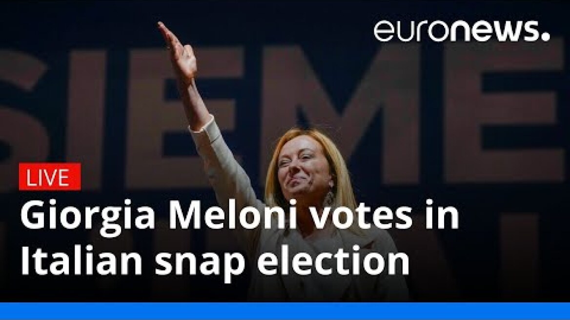 Giorgia Meloni votes in Italian snap election