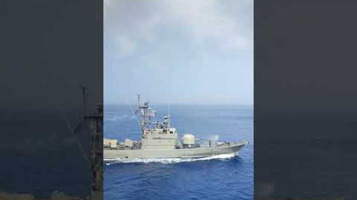 Επιστροφή της φρεγάτας "Υδρα" μετά από τη αποστολή στην Ερυθρά Θάλασσα. Πηγή: miggolpro /TikTok