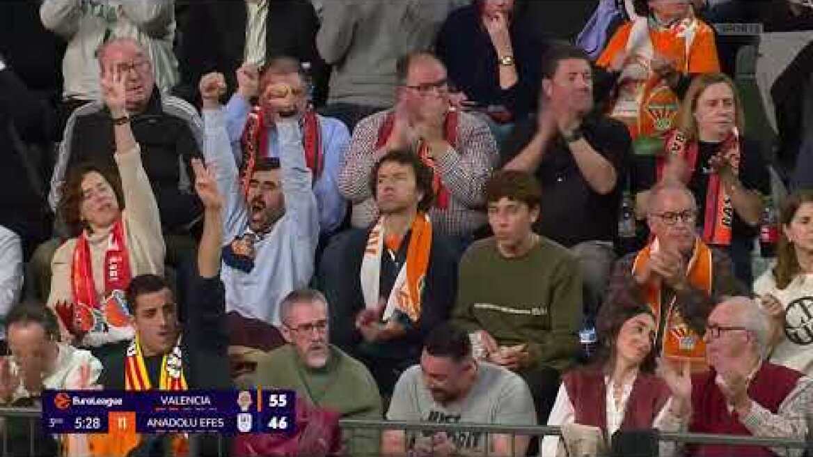 Βαλένθια - Αναντολού Εφές: 94-82 (MD 15, 11/12/2025)