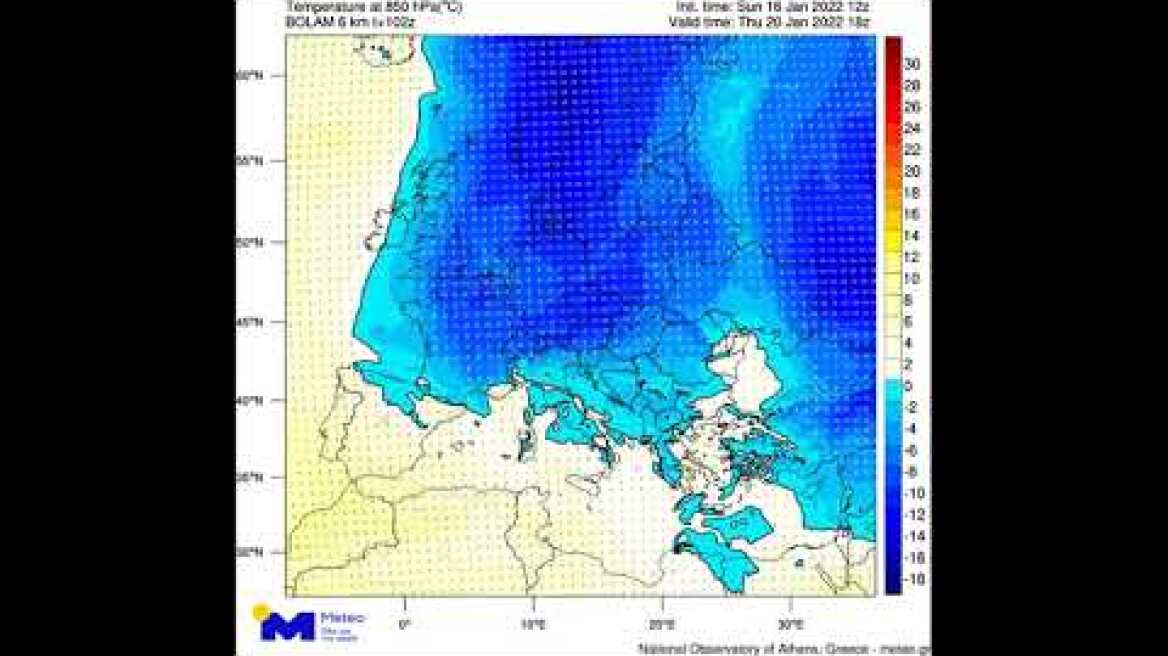 Meteo.gr: Ψυχρές εισβολές στην Ελλάδα την περίοδο 16-22/01/2022