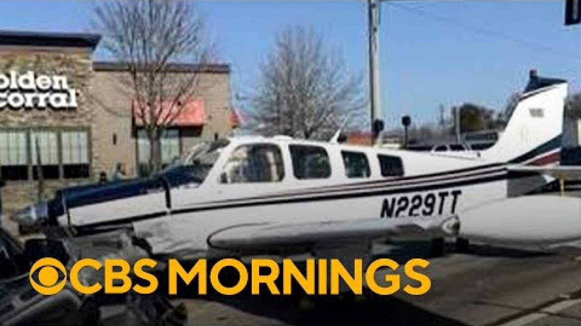 Video shows small plane landing on busy Georgia road