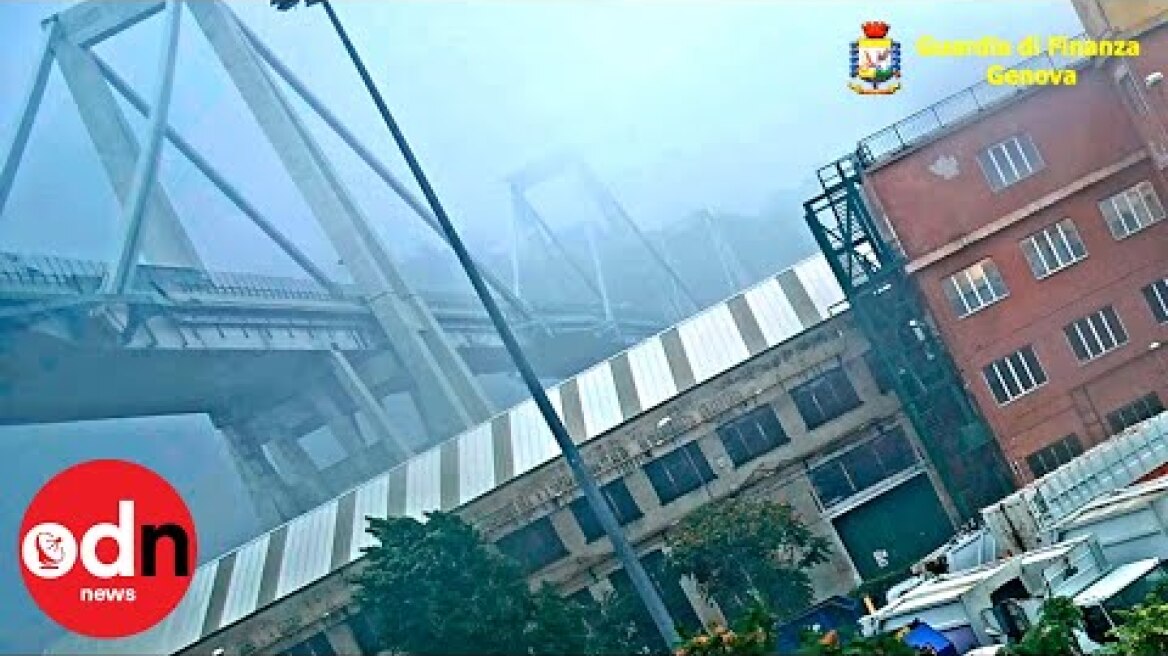 Police release new footage of doomed Morandi Bridge collapse in Genoa