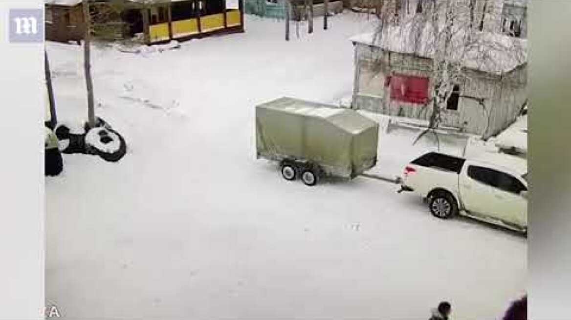 Man appears to strike camel moments before it trampled him to death