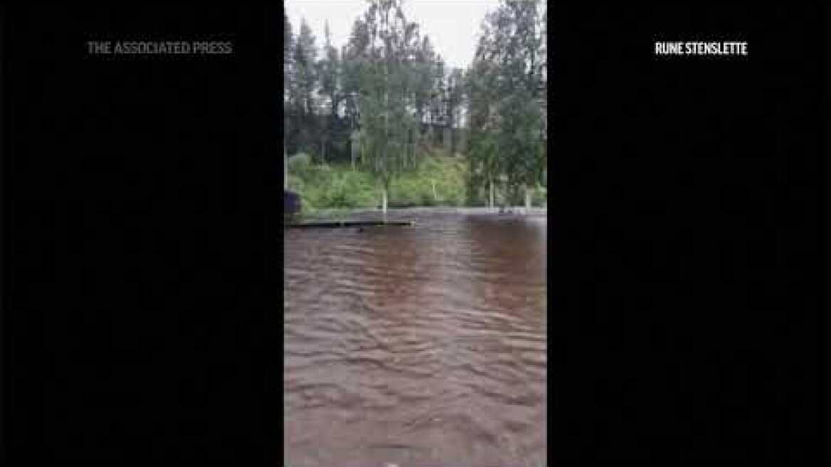 Stormy weather causes floods in southern norway