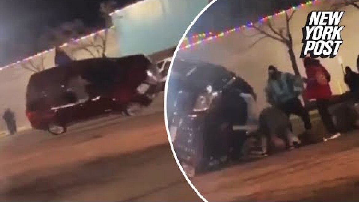 Horrific video captures moment SUV performing dangerous stunt flips over, crushing five people