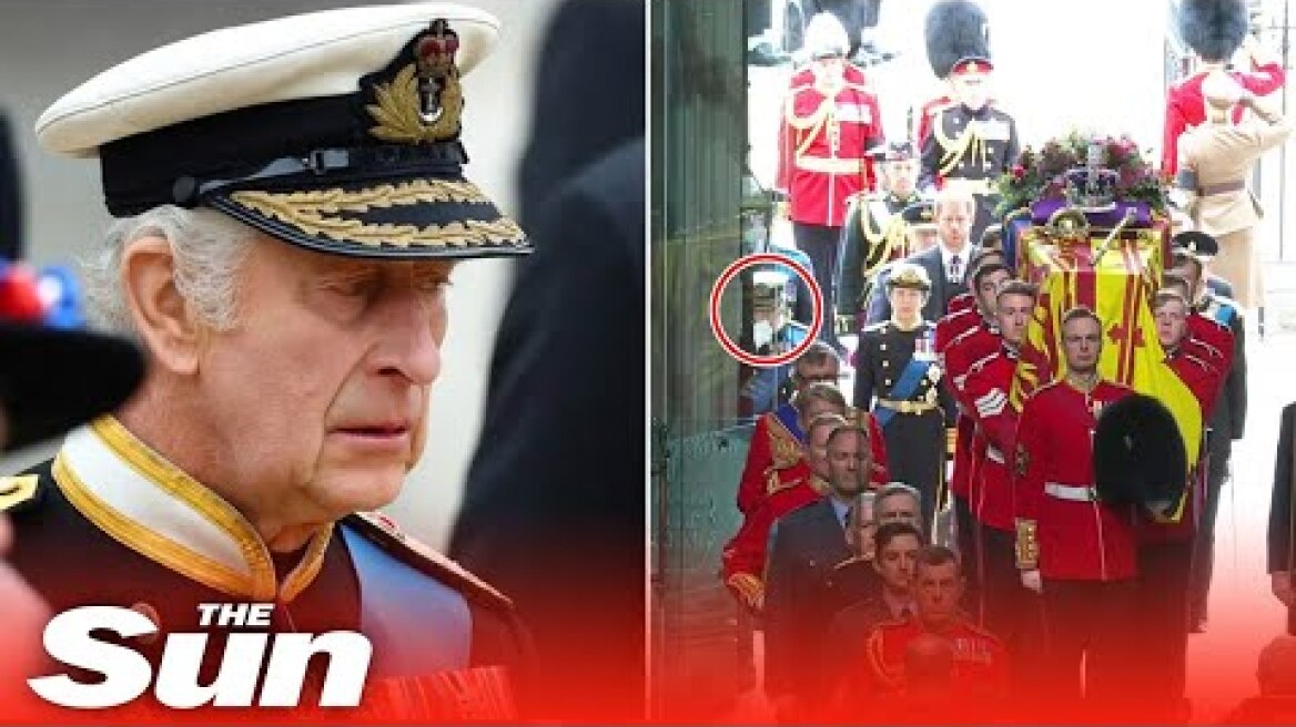 Emotional King Charles wipes away a tear as he lays mother, the Queen to rest