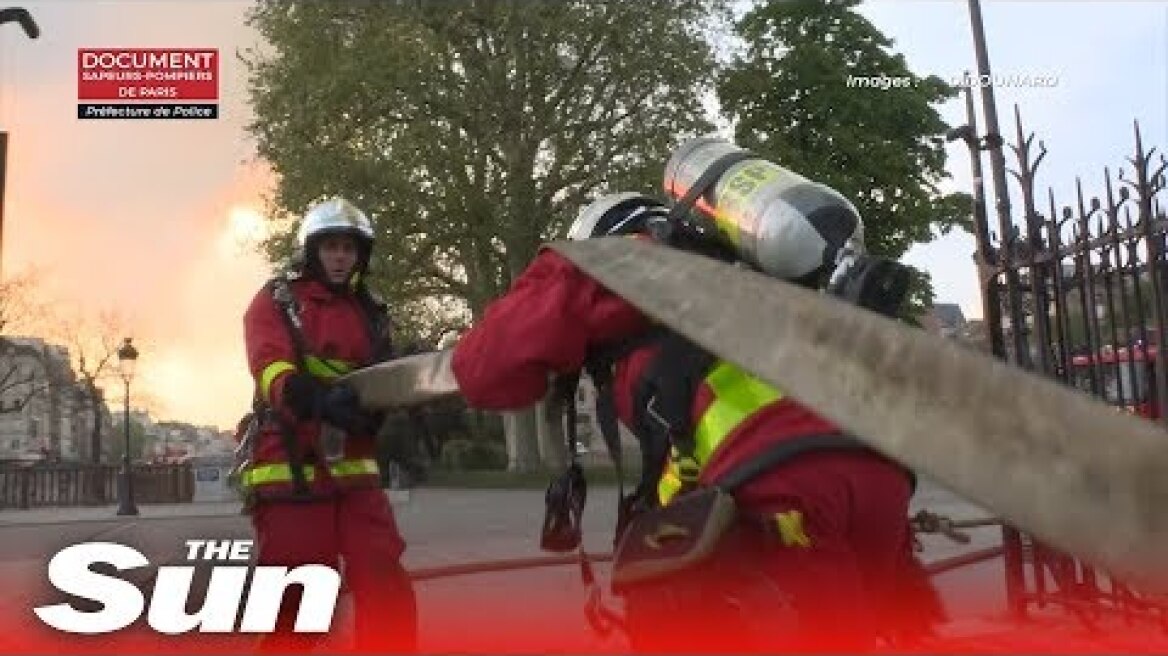 Notre Dame: new video shows inferno from firefighters' perspective