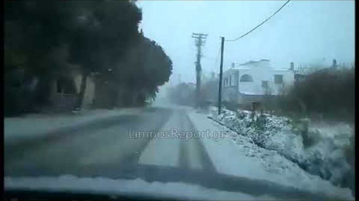 LimnosReport web tv: Λήμνος χιόνια Ωκεανίς - Δρόμοι