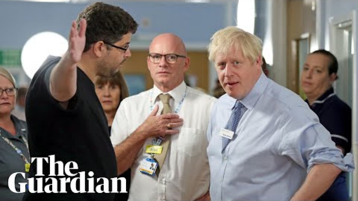 Boris Johnson confronted by patient's father angry over NHS waiting times