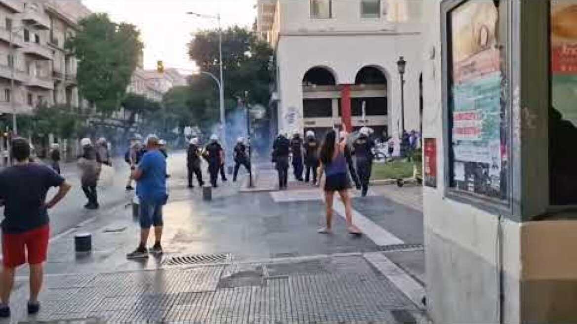 Ένταση στην πορεία διαμαρτυρίας για την Παλαιστίνη στη Θεσσαλονίκη