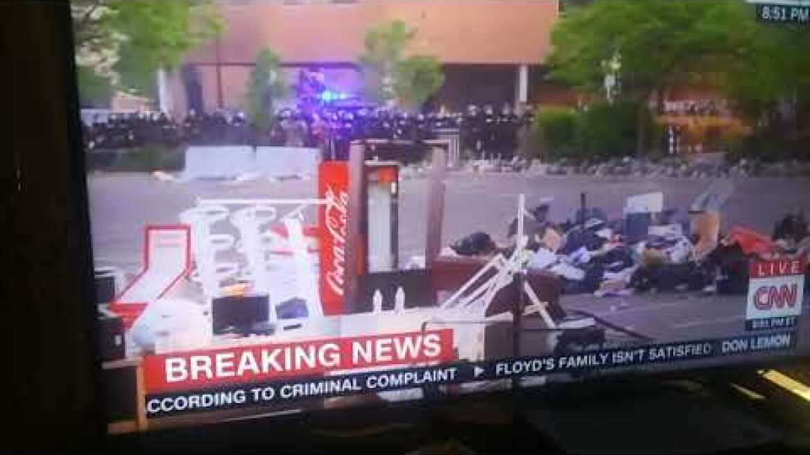 Protesters Clash With Police In Minneapolis, Teargas and Objects Thrown