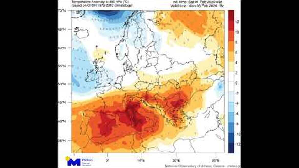 Meteo.gr: Θερμή εισβολή 01-04/02/2020