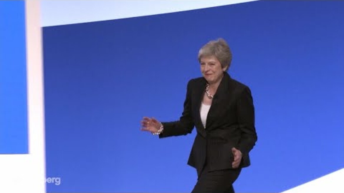 Theresa May Jigs at Tory Conference to Abba's `Dancing Queen'