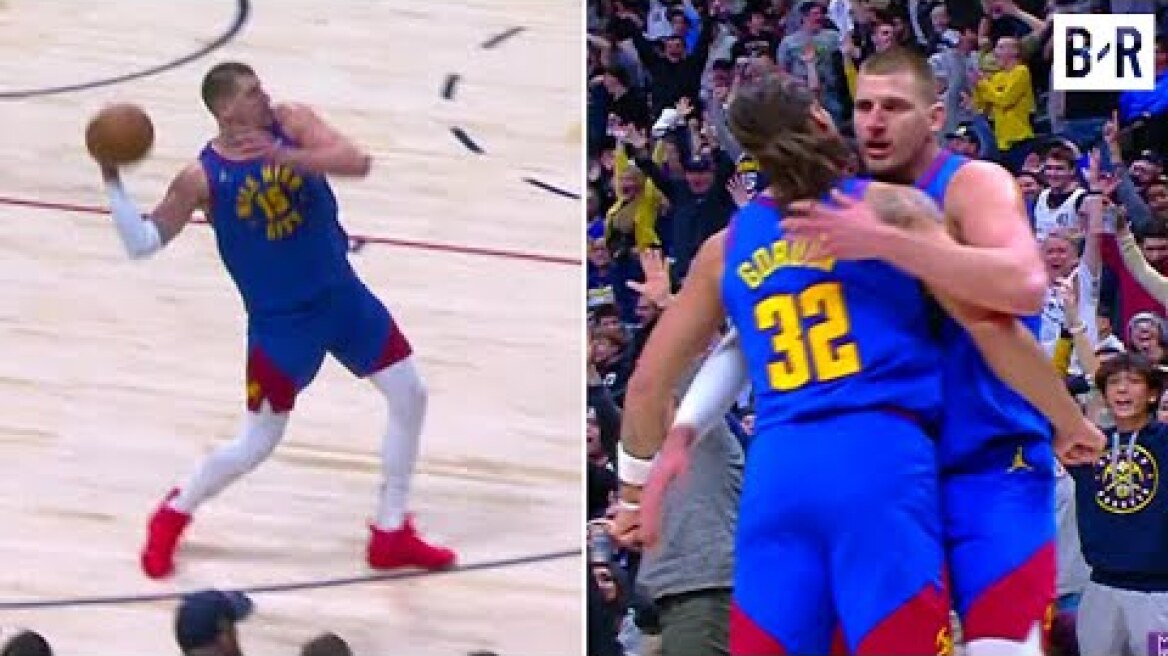 Nikola Jokic Hits One-Handed Heave From 3/4 Court 🚨