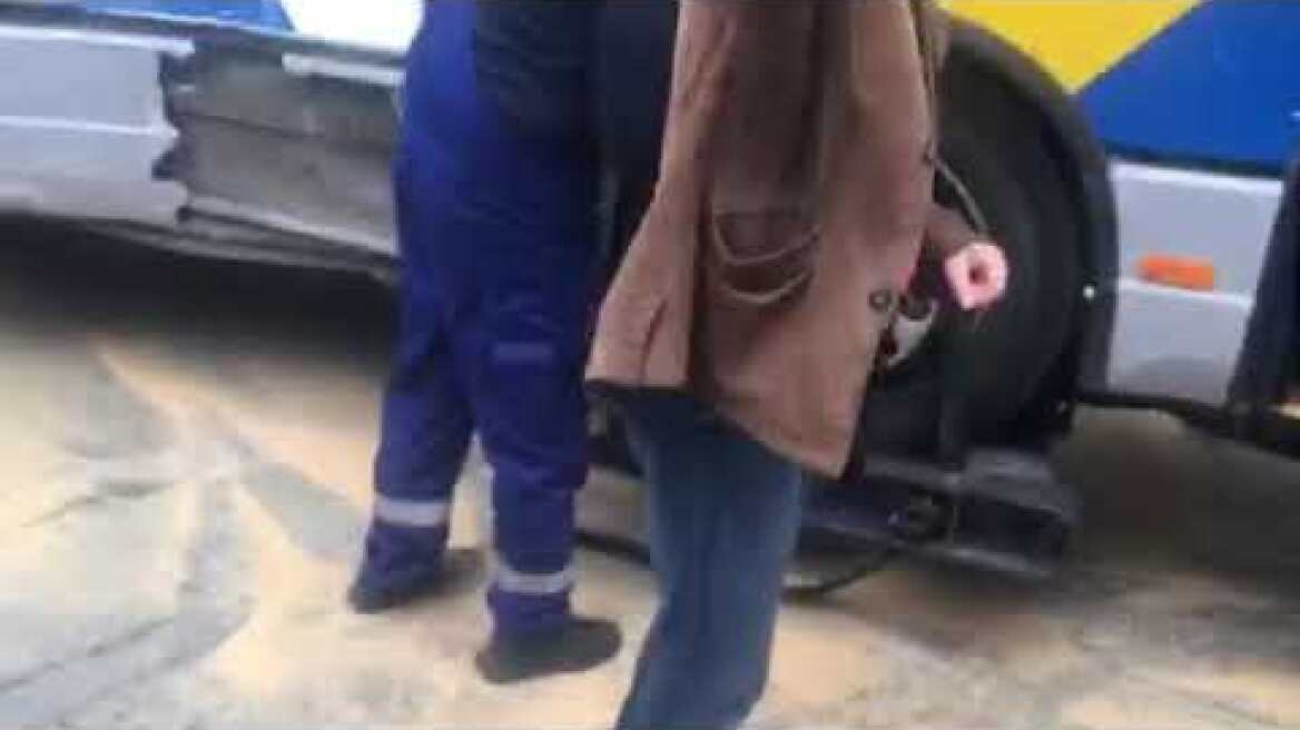 Βίντεο με τις ζημιές από τη σύγκρουση των λεωφορείων