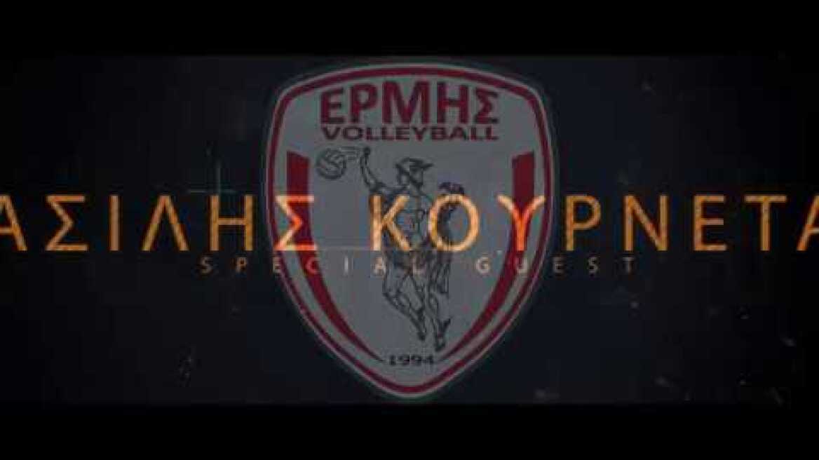 Ο Βασίλης Κουρνέτας στο Τουρνούα Cyclon-Petrol mini Volley by Savas Thomazos