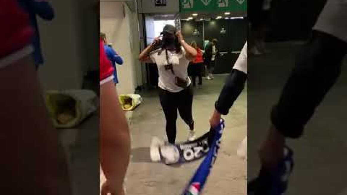 Angry England fans attack people that broke into the stadium without tickets losing to Italy