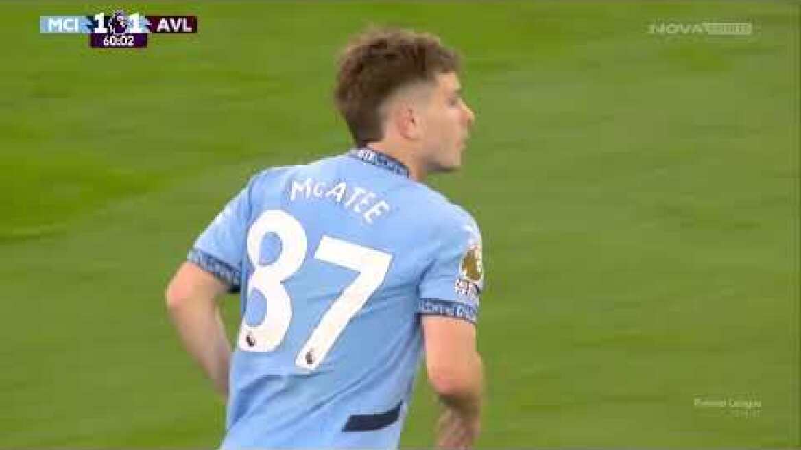 Μάντσεστερ Σίτι-Άστον Βίλα: 2-1 (MD 34, 22/04/2025)