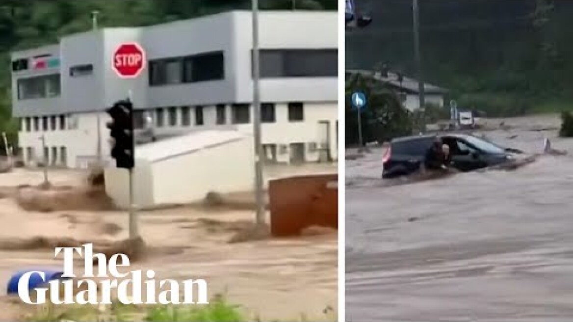 Slovenia: vehicles swept away and people trapped in severe flash flooding