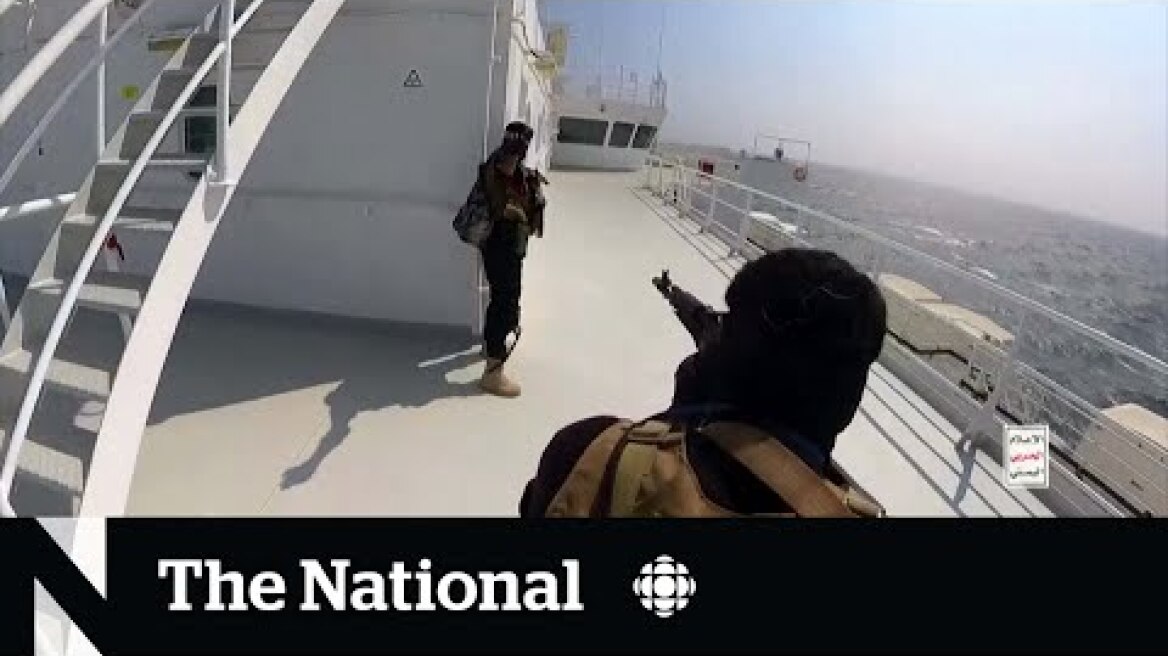 Houthi militias attacking ships in the Red Sea