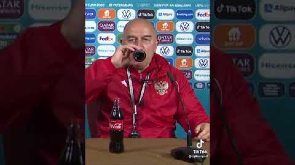 Stanislav Cherchesov drinks Coca Cola! #Euro2020