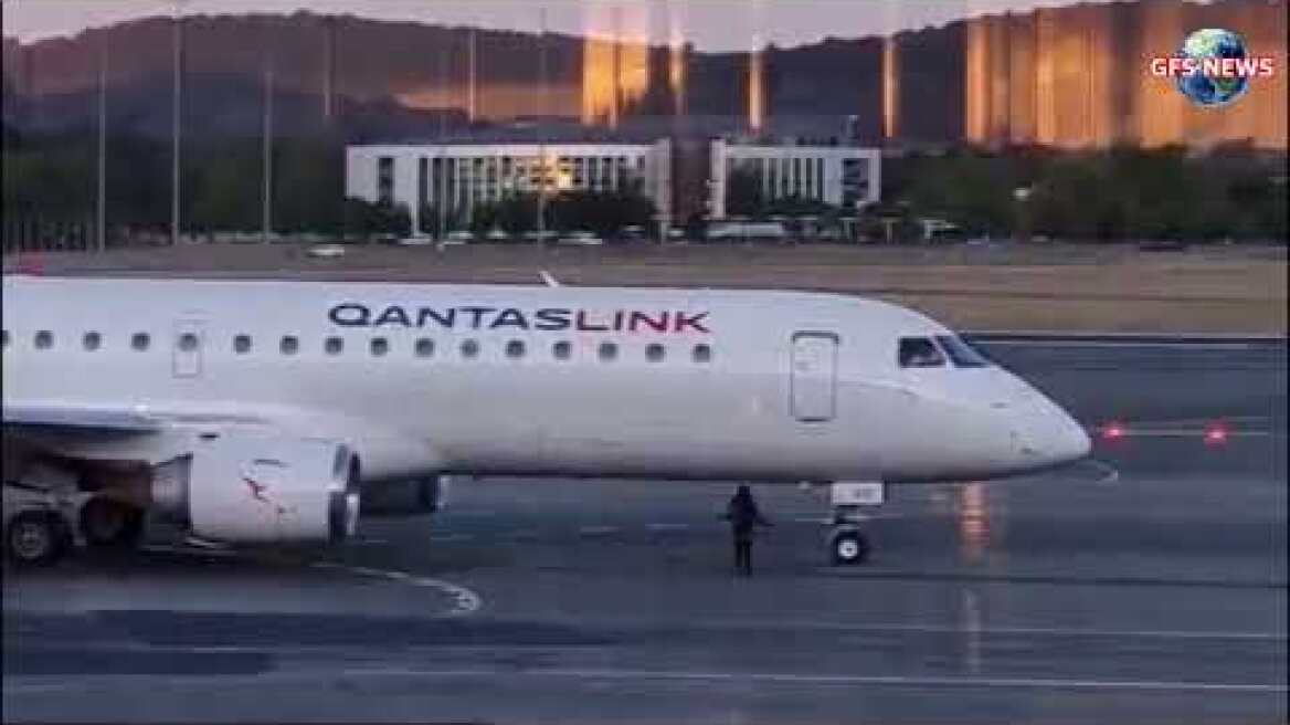 Woman arrested after approaching plane on runway at Canberra Airport