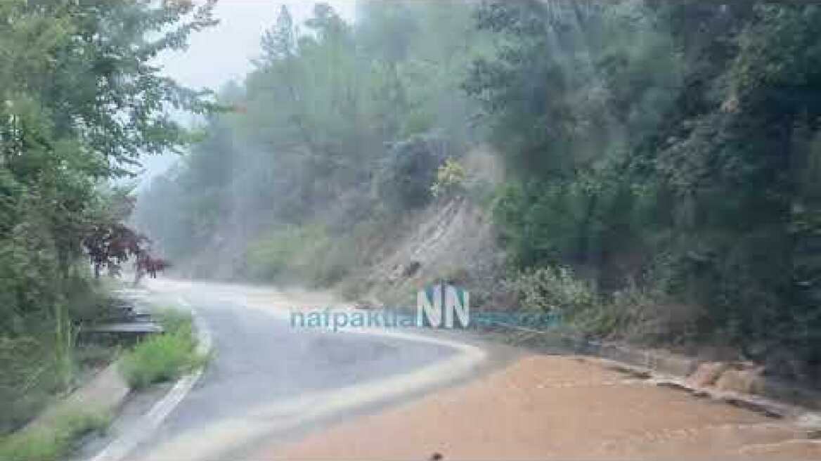 Τρίκορφο Ναυπακτίας: Εικόνες που κόβουν την ανάσα - Την ώρα που "χτύπησαν" τα φαινόμενα