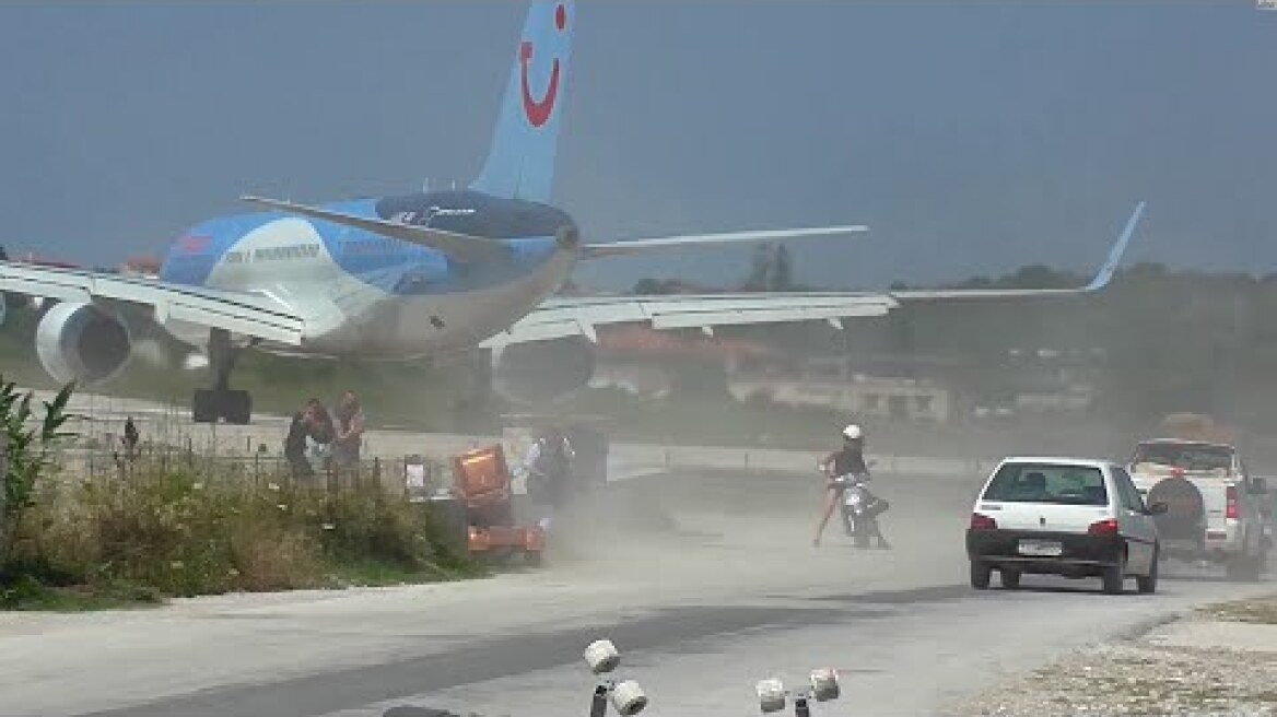 Skiathos. Dangerous Jet blast and low Landings. 