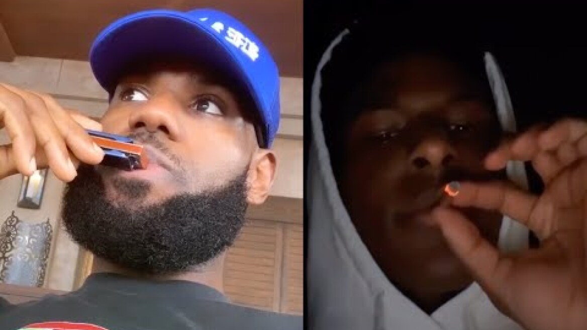 Lebron James Reacts To His Son Bronny Smoking Zaza On Live