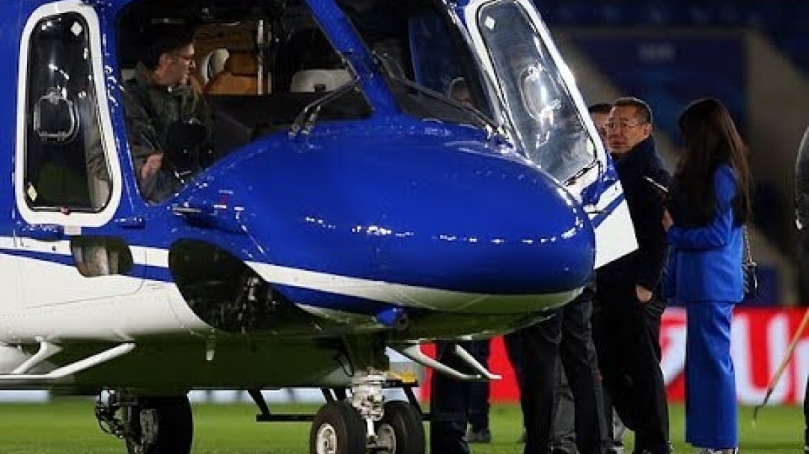 The sound of Leicester City owner's helicopter crash is caught on video from BT studio