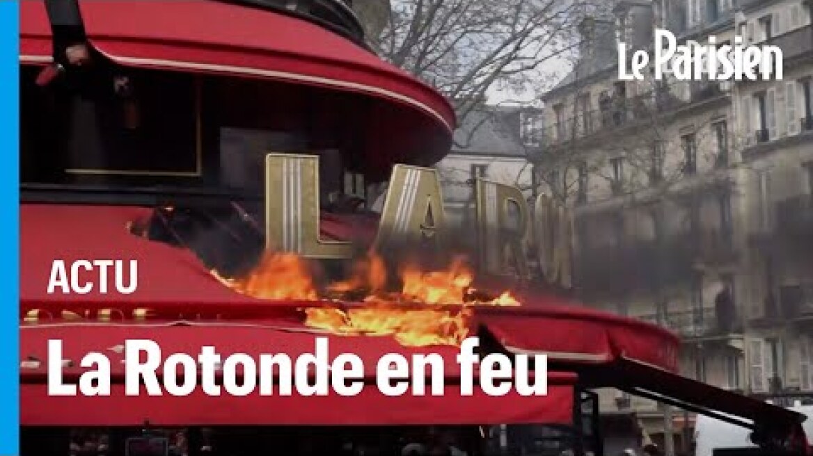 Réforme des retraites : début d'incendie à la Rotonde lors d'affrontements à Paris
